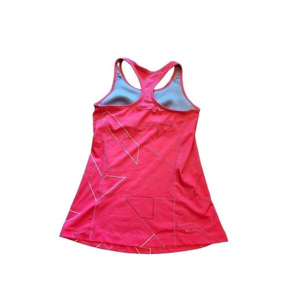 Nike Dri Fit Sporty Swim Top Tankini Tank Geometric Red Women's Small - Picture 2 of 4